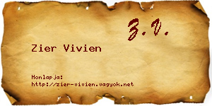 Zier Vivien névjegykártya